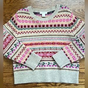 J Crew Girls holidays sweater size S